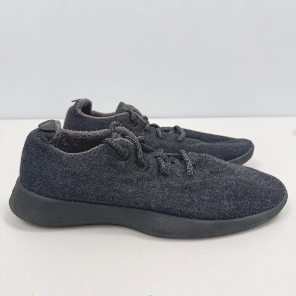 ALLBIRDS Wool Flannel Sneakers Mens Size 10 Gray Merino Wool LaceUp Comfort Shoe - Picture 6 of 13